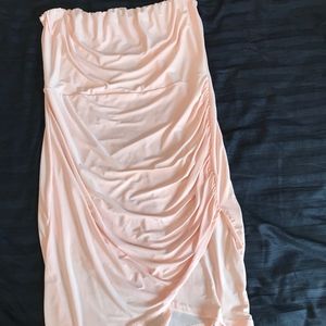 pink strapless dress